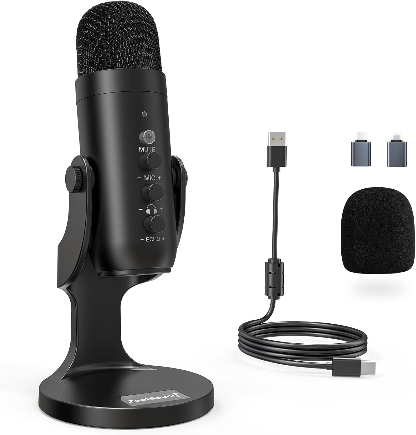 ZealSound PC用録音マイク（卓上スタンド付属）